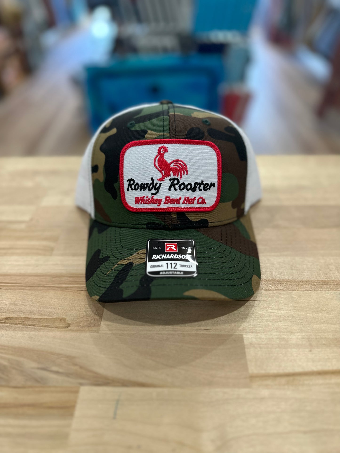 Whiskey Bent Hat Co.- Rowdy Rooster, Camo/White